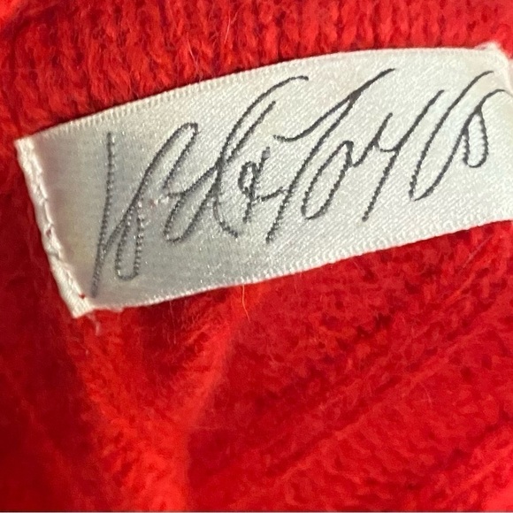 Vintage Lord & Taylor Angora Rabbit Hair Blend Red Cowl Neck Soft Warm Sweater S - Picture 8 of 12
